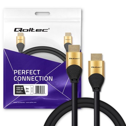 Kabel HDMI v2.1 Ultra High Speed 8K | 60Hz | 28AWG | 3m Złoty Kabel HDMI v2.1 Ultra High Speed 8K | 60Hz | 28AWG | 3m Złoty