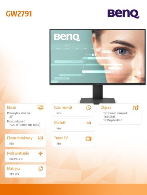 Monitor 27 cali GW2791 LED 5ms/100Hz/IPS/HDMI Monitor 27 cali GW2791 LED 5ms/100Hz/IPS/HDMI