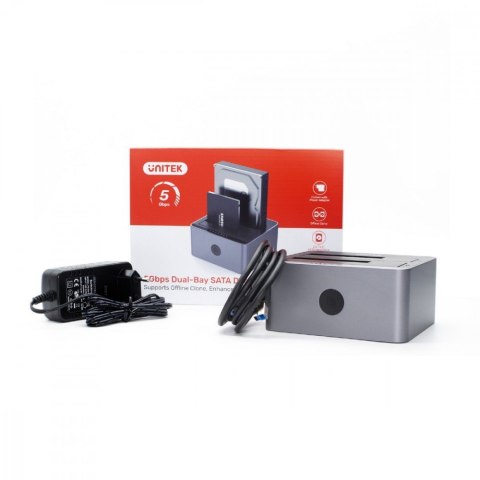 Stacja klonująca dyski 2,5/3,5 USB 5 Gbps; Y-3026GY01-EU Stacja klonująca dyski 2,5/3,5 USB 5 Gbps; Y-3026GY01-EU