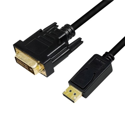 Kabel DisplayPort 1.2 do DVI 2m Czarny Kabel DisplayPort 1.2 do DVI 2m Czarny