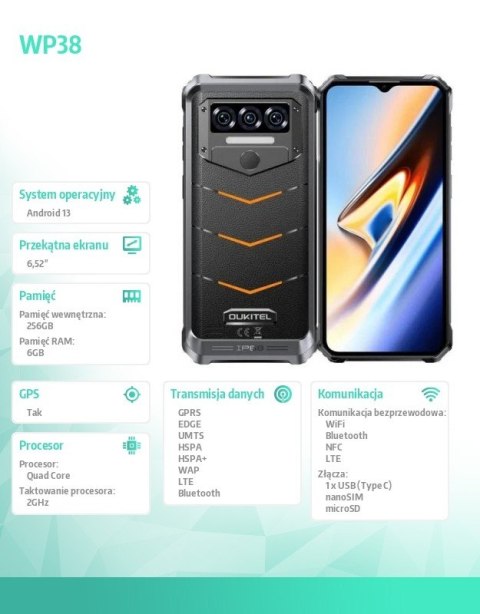 Smartfon WP38 6/256GB czarny