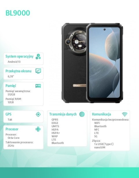 Smartfon BL9000 5G 12/512GB czarny