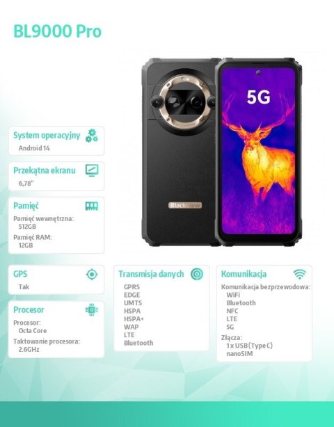 Smartfon BL9000 Pro 5G 12/512GB złoty