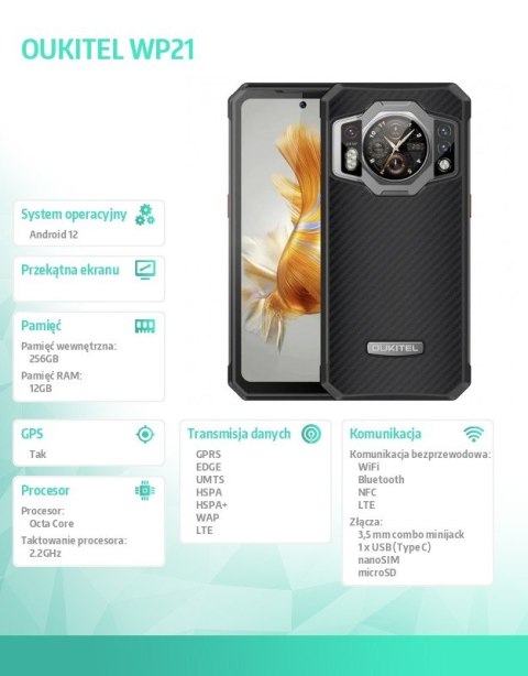 Smartfon WP21 12/256GB czarny Smartfon WP21 12/256GB czarny