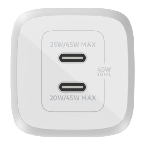 Podwójna ładowarka ścienna USB-C GaN z PPS 45 W Podwójna ładowarka ścienna USB-C GaN z PPS 45 W