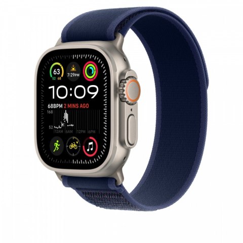 Opaska Trail w kolorze niebieskim do koperty 49 mm - rozmiar S/M - elementy z tytanu w kolorze naturalnym Opaska Trail w kolorze niebieskim do koperty 49 mm - rozmiar S/M - elementy z tytanu w kolorze naturalnym