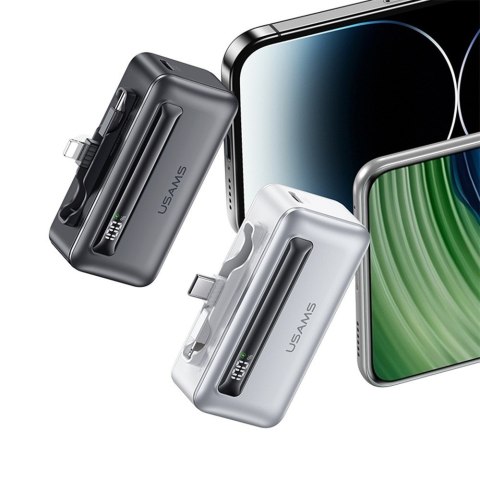 Powerbank 4500mAh 20W USB-C/Lightning Fast Charge srebrny Powerbank 4500mAh 20W USB-C/Lightning Fast Charge srebrny