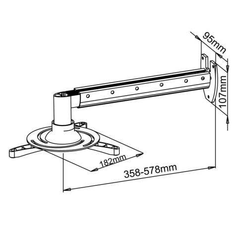 UCHWYT ścienny 36-58cm DO PROJEKTORA 15kg P-103 uniwersalny pełna regulacja UCHWYT ścienny 36-58cm DO PROJEKTORA 15kg P-103 uniwersalny pełna regulacja
