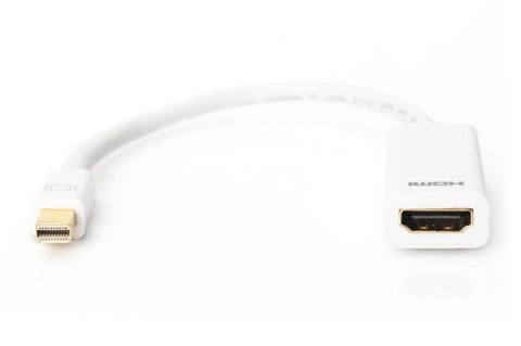 Kabel adapter Displayport 1080p 60Hz FHD Typ miniDP/HDMI A M/Ż biały 0,15m Kabel adapter Displayport 1080p 60Hz FHD Typ miniDP/HDMI A M/Ż biały 0,15m