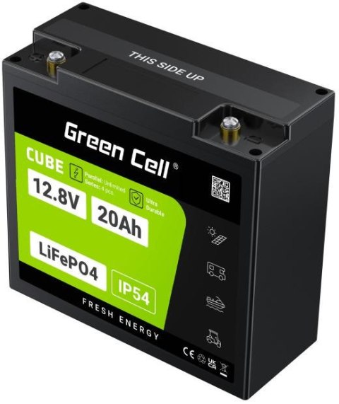 AKUMULATOR LITOWO-ŻELAZOWO-FOSFORANOWY LiFePO4 Green Cell Cube 12.8V 20Ah LFPGC12V20AH AKUMULATOR LITOWO-ŻELAZOWO-FOSFORANOWY LiFePO4 Green Cell Cube 12.8V 20Ah LFPGC12V20AH
