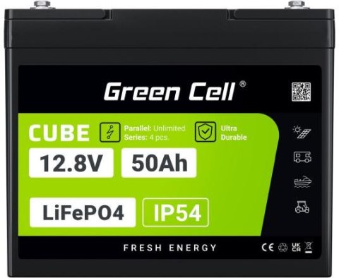 AKUMULATOR LITOWO-ŻELAZOWO-FOSFORANOWY LiFePO4 Green Cell Cube 12.8V 50Ah LFPGC12V50AH AKUMULATOR LITOWO-ŻELAZOWO-FOSFORANOWY LiFePO4 Green Cell Cube 12.8V 50Ah LFPGC12V50AH