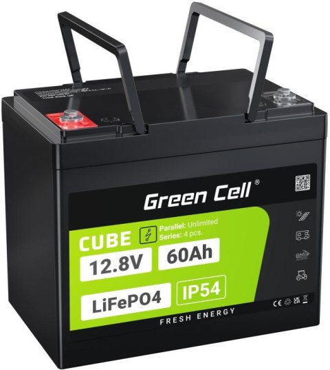 AKUMULATOR LITOWO-ŻELAZOWO-FOSFORANOWY LiFePO4 Green Cell Cube 12.8V 60Ah LFPGC12V60AH AKUMULATOR LITOWO-ŻELAZOWO-FOSFORANOWY LiFePO4 Green Cell Cube 12.8V 60Ah LFPGC12V60AH