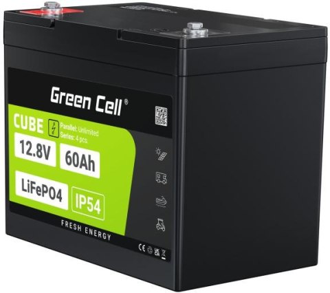AKUMULATOR LITOWO-ŻELAZOWO-FOSFORANOWY LiFePO4 Green Cell Cube 12.8V 60Ah LFPGC12V60AH AKUMULATOR LITOWO-ŻELAZOWO-FOSFORANOWY LiFePO4 Green Cell Cube 12.8V 60Ah LFPGC12V60AH
