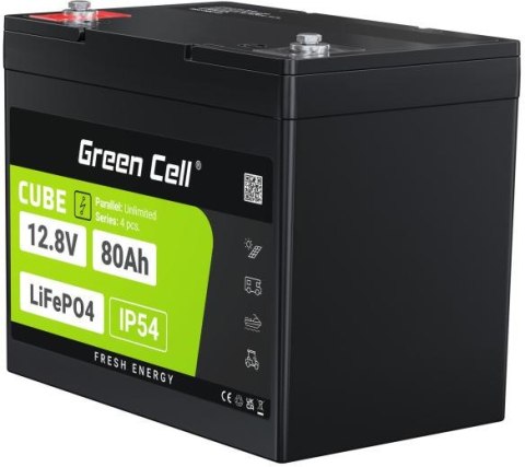 AKUMULATOR LITOWO-ŻELAZOWO-FOSFORANOWY LiFePO4 Green Cell Cube 12.8V 80Ah LFPGC12V80AH AKUMULATOR LITOWO-ŻELAZOWO-FOSFORANOWY LiFePO4 Green Cell Cube 12.8V 80Ah LFPGC12V80AH