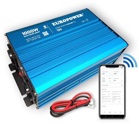 PRZETWORNICA NAPIĘCIA INWERTER EUROPOWER 12V DC / 230V AC 1000W / 2000W CZYSTY SINUS BLUETOOTH PRZETWORNICA NAPIĘCIA INWERTER EUROPOWER 12V DC / 230V AC 1000W / 2000W CZYSTY SINUS BLUETOOTH
