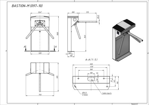 Bramka CARTPOLAND Bastion CP A_czytnik TX-200x2_platforma