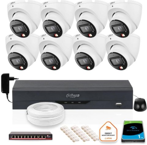 ZESTAW 8 Kamer IP Dahua 6mpx IPC-HDW1639T-A-IL-0280B-S6 + DYSK 1TB ZESTAW 8 Kamer IP Dahua 6mpx IPC-HDW1639T-A-IL-0280B-S6 + DYSK 1TB