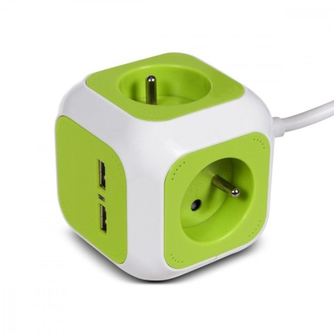 MagicCube poczwórne gniazdko prądowe, 2 wejścia usb 1,4m GB118 MagicCube poczwórne gniazdko prądowe, 2 wejścia usb 1,4m GB118
