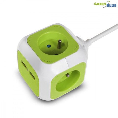 MagicCube poczwórne gniazdko prądowe, 2 wejścia usb 1,4m GB118 MagicCube poczwórne gniazdko prądowe, 2 wejścia usb 1,4m GB118