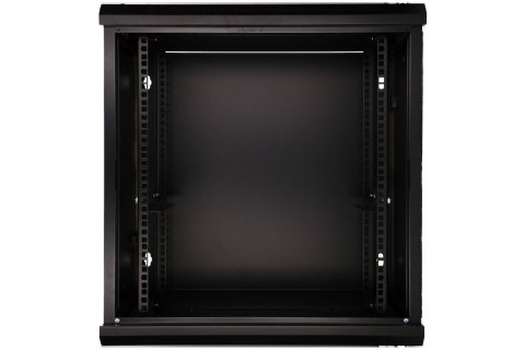 Szafka wisząca rack 12U 600x600 czarna szklane drzwi Szafka wisząca rack 12U 600x600 czarna szklane drzwi
