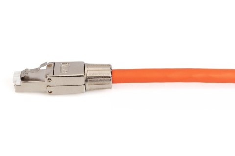 Wtyk modularny RJ45 kat.6A, PoE++, 10GbE, STP, ekranowany, beznarzędziowy, zakręcany, metalowy, AWG 26-22, dł.50mm Wtyk modularny RJ45 kat.6A, PoE++, 10GbE, STP, ekranowany, beznarzędziowy, zakręcany, metalowy, AWG 26-22, dł.50mm