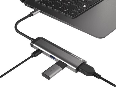 Stacja dokująca Multi Port Fowler Slim USB-C PD, 2x USB 3.0, HDMI 4K Stacja dokująca Multi Port Fowler Slim USB-C PD, 2x USB 3.0, HDMI 4K