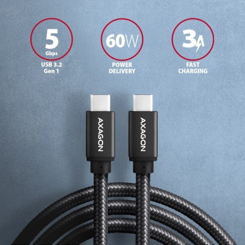 BUCM3-CM15AB Kabel USB-C - USB-C, 1.5m, PD 60W, 3A, ALU, oplot czarny BUCM3-CM15AB Kabel USB-C - USB-C, 1.5m, PD 60W, 3A, ALU, oplot czarny