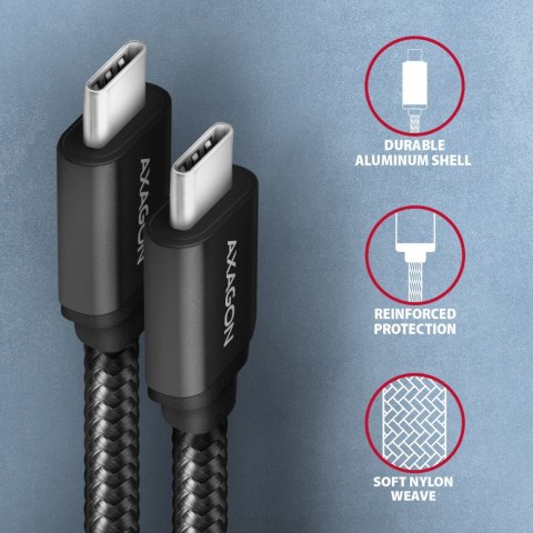 BUCM3-CM15AB Kabel USB-C - USB-C, 1.5m, PD 60W, 3A, ALU, oplot czarny BUCM3-CM15AB Kabel USB-C - USB-C, 1.5m, PD 60W, 3A, ALU, oplot czarny