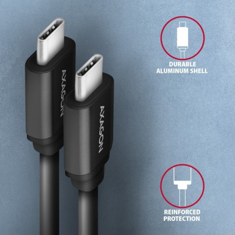 BUCM-CM10TB Kabel Twister USB-C - USB-C, 0,6m, USB 2.0, 3A, ALU, PVC Czarny BUCM-CM10TB Kabel Twister USB-C - USB-C, 0,6m, USB 2.0, 3A, ALU, PVC Czarny