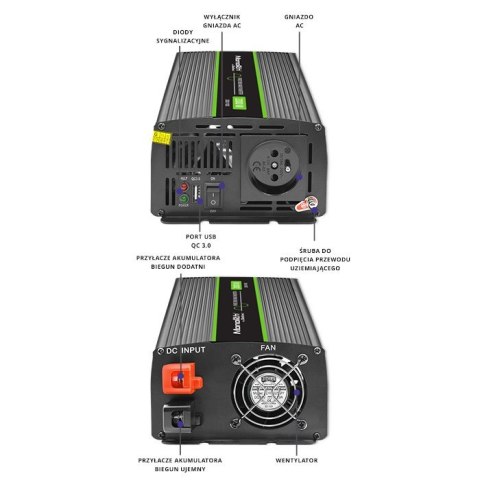 Przetwornica napięcia Monolith | 1000W | 2000W | 24V na 230V | Czysty Sinus Przetwornica napięcia Monolith | 1000W | 2000W | 24V na 230V | Czysty Sinus