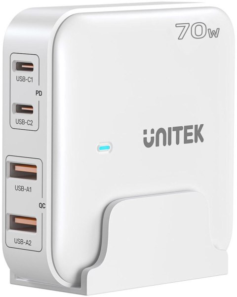 Unitek P1228AWH01-EU Ładowarka biurkowa GaN 70W 2xUSB-A 2xUSB-C Unitek P1228AWH01-EU Ładowarka biurkowa GaN 70W 2xUSB-A 2xUSB-C