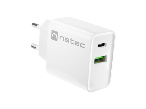 Ładowarka sieciowa Ribera 1x USB-A + 1x USB-C 20W Biała Ładowarka sieciowa Ribera 1x USB-A + 1x USB-C 20W Biała