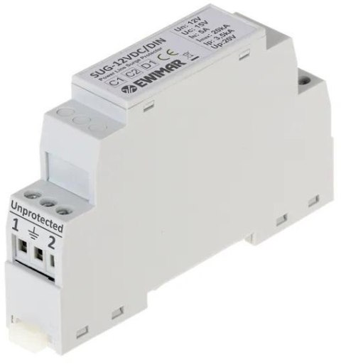 Ogranicznik przepięć 12V DC na szynę DIN EWIMAR SUG-12VDC/DIN Ogranicznik przepięć 12V DC na szynę DIN EWIMAR SUG-12VDC/DIN