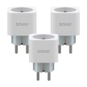 Inteligentne gniazdko Wi-Fi 16A Pomiar zużycia energii, wielopak 3 szt., AS-01, białe