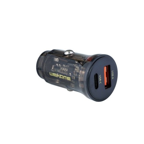 Ładowarka samochodowa USB-C & USB-A Fast Charging 30W Czarna / Przezroczysta Ładowarka samochodowa USB-C & USB-A Fast Charging 30W Czarna / Przezroczysta
