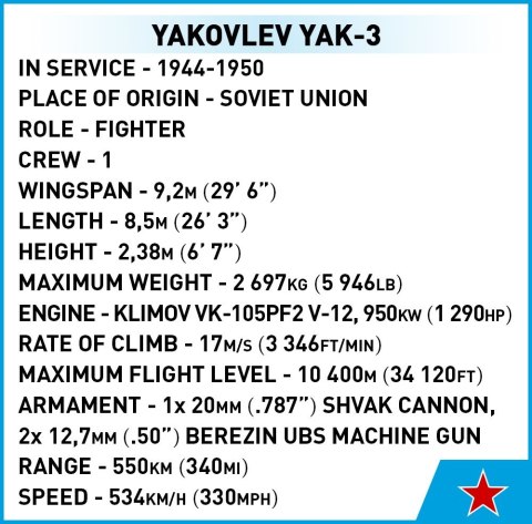 Klocki Yakovlev Yak-3 Klocki Yakovlev Yak-3