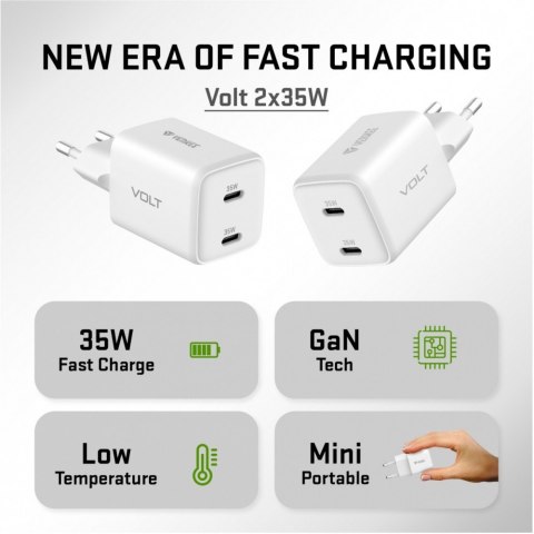 Ładowarka sieciowa USB C 2x18W 3A Power delivery 3.0 QC3.0 Biała Ładowarka sieciowa USB C 2x18W 3A Power delivery 3.0 QC3.0 Biała