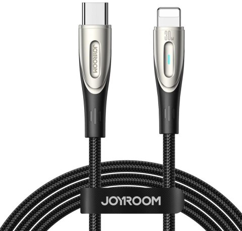 Kabel USB-C / Lightning Joyroom Star-Light Series SA27-CL3 120cm 30W w oplocie czarny Kabel USB-C / Lightning Joyroom Star-Light Series SA27-CL3 120cm 30W w oplocie czarny