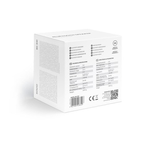 Głośnik bezprzewodowy Bluetooth 5W, BS-041, Czarny Głośnik bezprzewodowy Bluetooth 5W, BS-041, Czarny