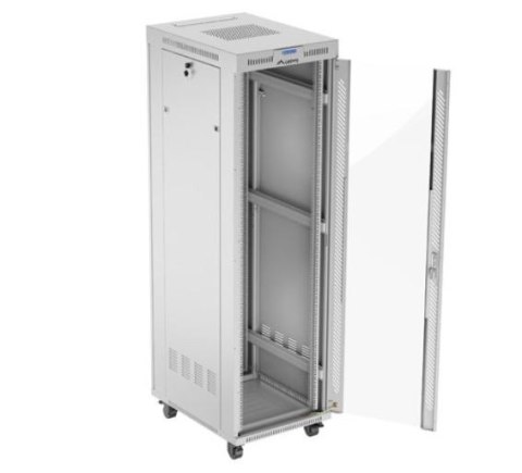 Szafa stojąca rack 19'' 42U 600x800 szara drzwi szklane flack pack Szafa stojąca rack 19'' 42U 600x800 szara drzwi szklane flack pack