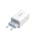 Ładowarka sieciowa 65W GaN LA-07 z kablem typu C-USB typ C 100W 1m, biało-czarna