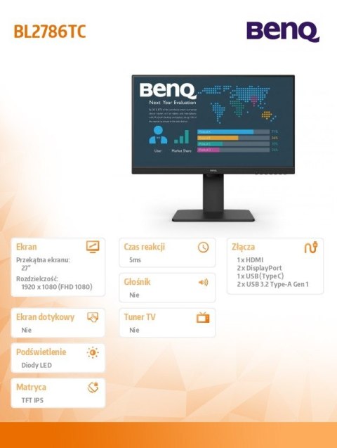 Monitor 27 cali BL2786TC LED 5ms/IPS/HDMI/100Hz Monitor 27 cali BL2786TC LED 5ms/IPS/HDMI/100Hz