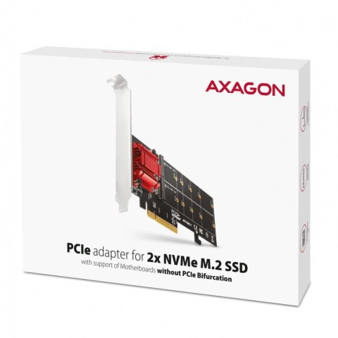 Adapter Axagon PCEM2-ND PCIe 2x NVME M.2 Adapter Axagon PCEM2-ND PCIe 2x NVME M.2