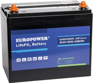 Akumulator LiFePO4 EUROPOWER serii LFP 25,6V 50Ah Bluetooth (Żywotność >2000 cykli)