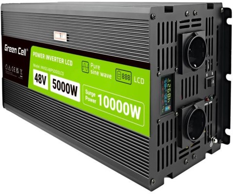 PRZETWORNICA NAPIĘCIA Green Cell PowerInverter LCD 48V / 230V 5000/10000W CZYSTA SINUSOIDA PRZETWORNICA NAPIĘCIA Green Cell PowerInverter LCD 48V / 230V 5000/10000W CZYSTA SINUSOIDA