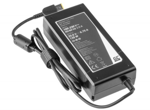 ZASILACZ ŁADOWARKA DO LAPTOPA LENOVO Green Cell PRO AD68P 20V 6,75A 135W Slim Tip ZASILACZ ŁADOWARKA DO LAPTOPA LENOVO Green Cell PRO AD68P 20V 6,75A 135W Slim Tip