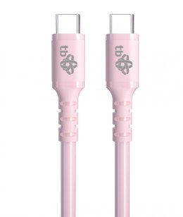 Kabel USB C - USB C 60W żelowy 1m różowy