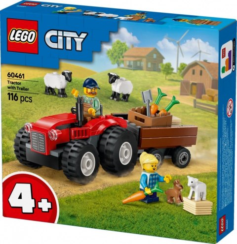 Klocki City 60461 Czerwony traktor z przyczepą i owcą Klocki City 60461 Czerwony traktor z przyczepą i owcą