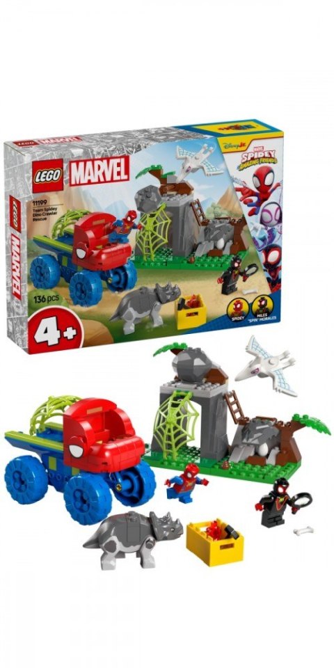 Klocki SPIDEY 11199 Misja ratunkowa zespołu Spidey'ego w dinoterenówce Klocki SPIDEY 11199 Misja ratunkowa zespołu Spidey'ego w dinoterenówce
