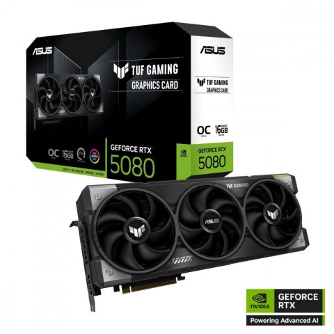 Karta graficzna GeForce RTX 5080 TUF GAMING OC 16GB GDDR7 256bit DP/HDMI Karta graficzna GeForce RTX 5080 TUF GAMING OC 16GB GDDR7 256bit DP/HDMI